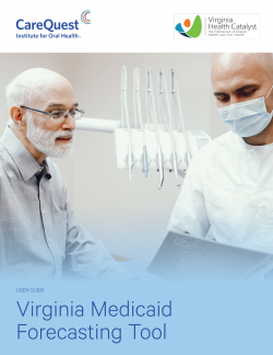 This is an image of the user guide on how to use Medicaid adult dental benefit forecasting tool